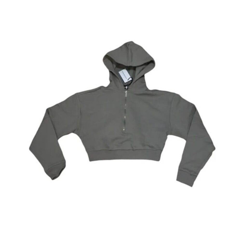 We wore what small crop hoodie hooded quarte zip long sleeve women's sweater new